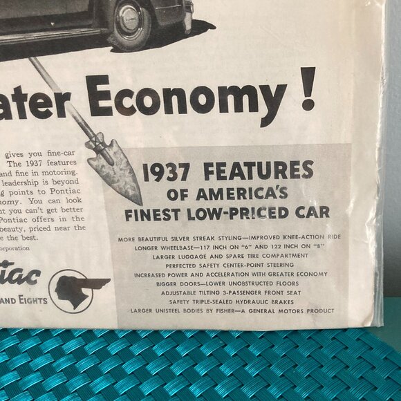 Pontiac Car Ad 1936 in The Saturday Evening Post, January 1937 - Picture 7 of 11